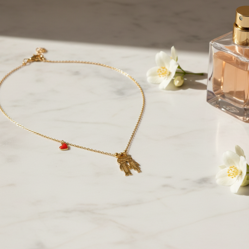 Personalized Couple Necklace in 18K Gold