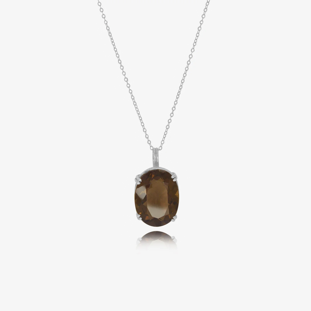 Collier Mistère en Or 18k - Serti Smoky Quartz — image 2