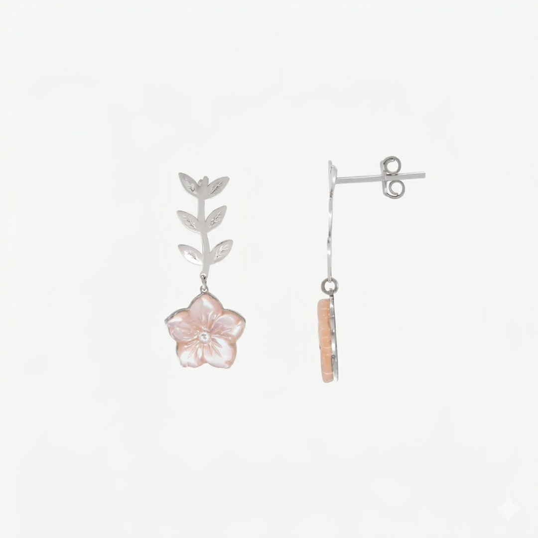 Boucles d'oreilles Sérénité Florale En Or 18k