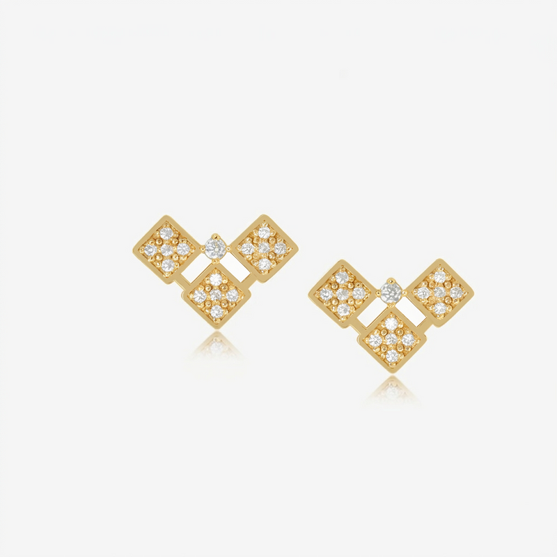 Boucles Trifle tribale En Or 18K