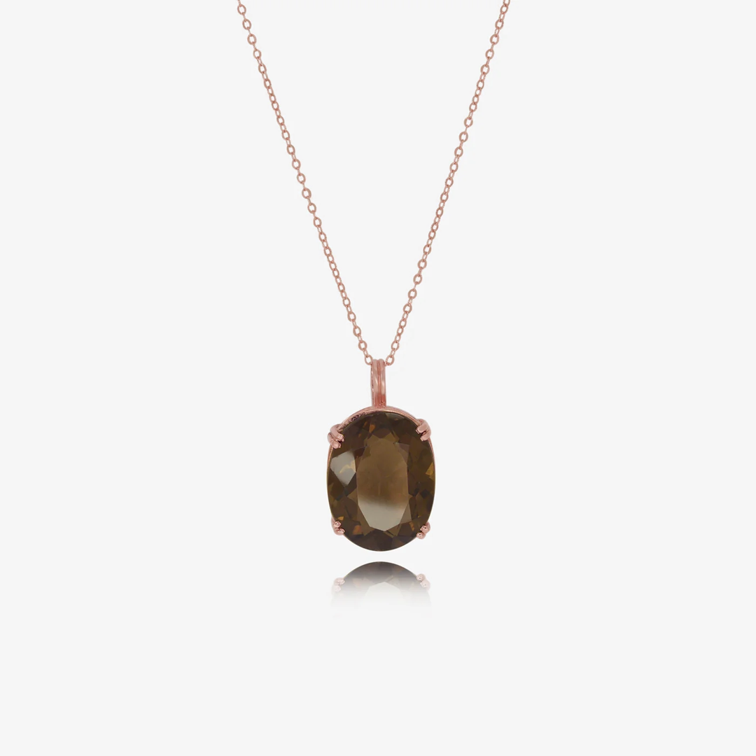 Collier Mistère en Or 18k - Serti Smoky Quartz — image 3