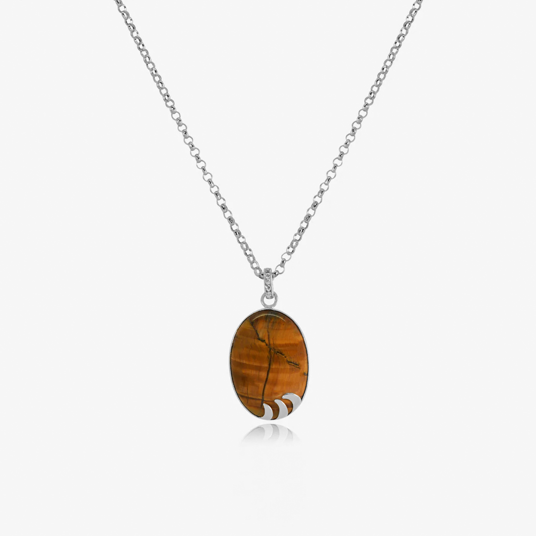 Collier Naya En Or 18K - Oeil du tigre naturelle — image 2