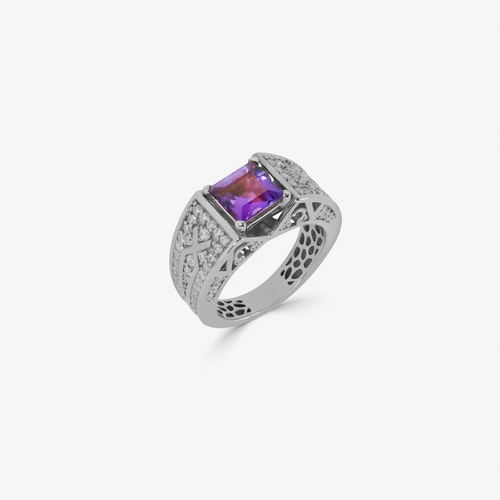 Bague Tribale en Or 18K et Améthyste naturel
