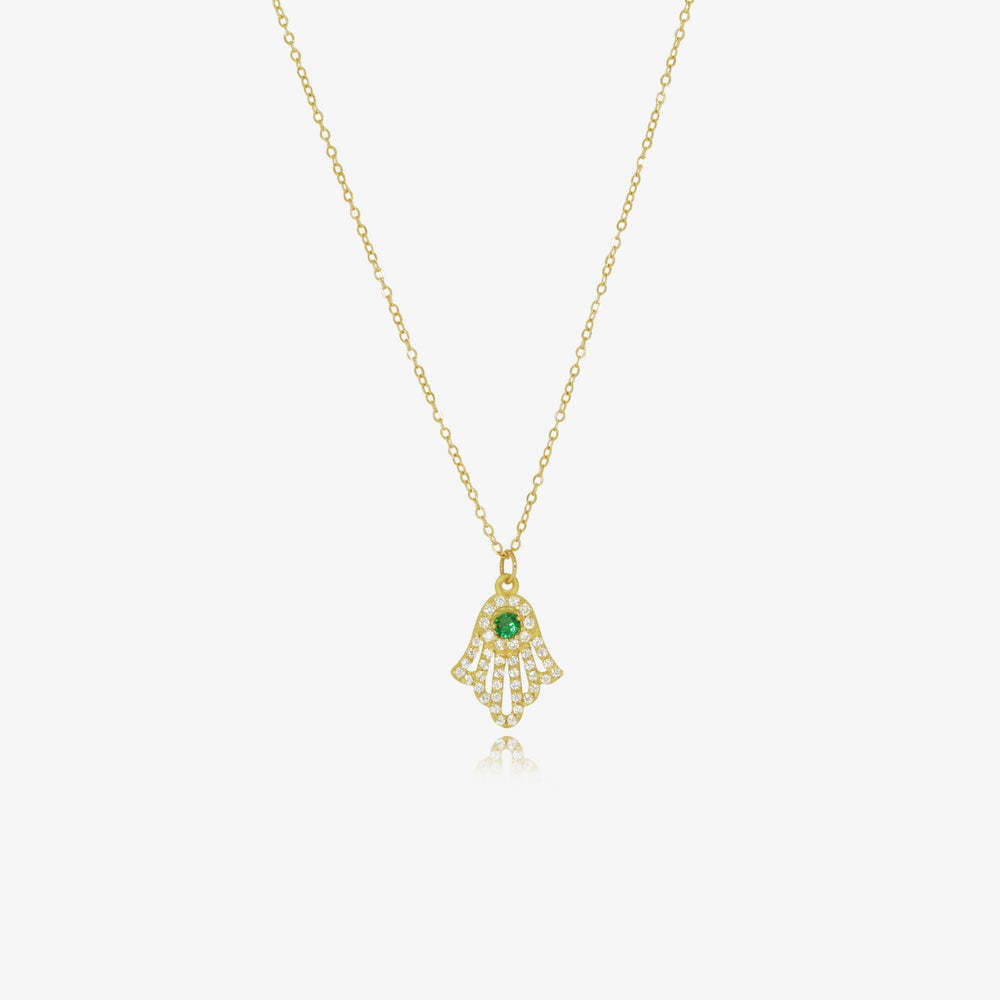 Shining Khmissa Necklace in 18K Gold 