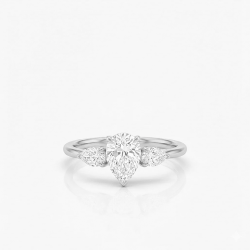 Bague solitaire Poire Trio