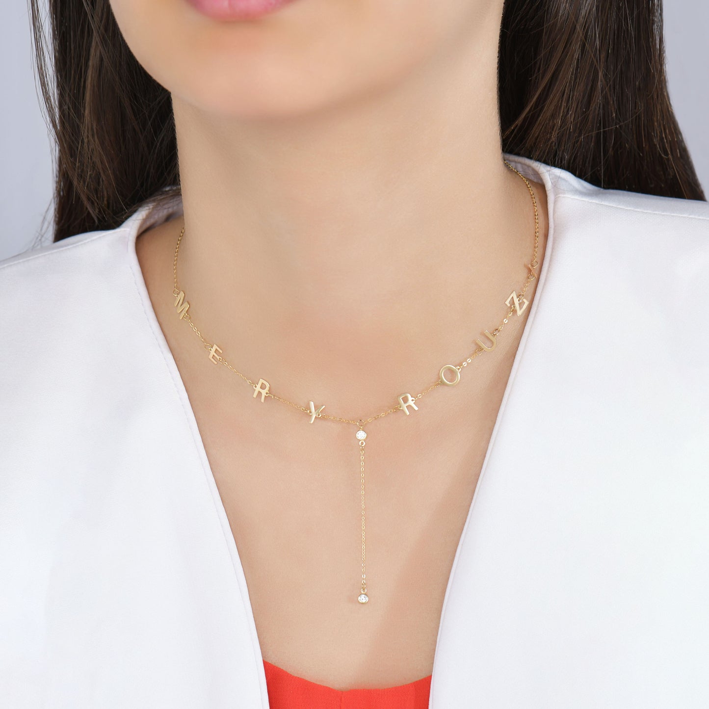 Collier Éclat d'Initiales Doubles personnalisé en Or 18K