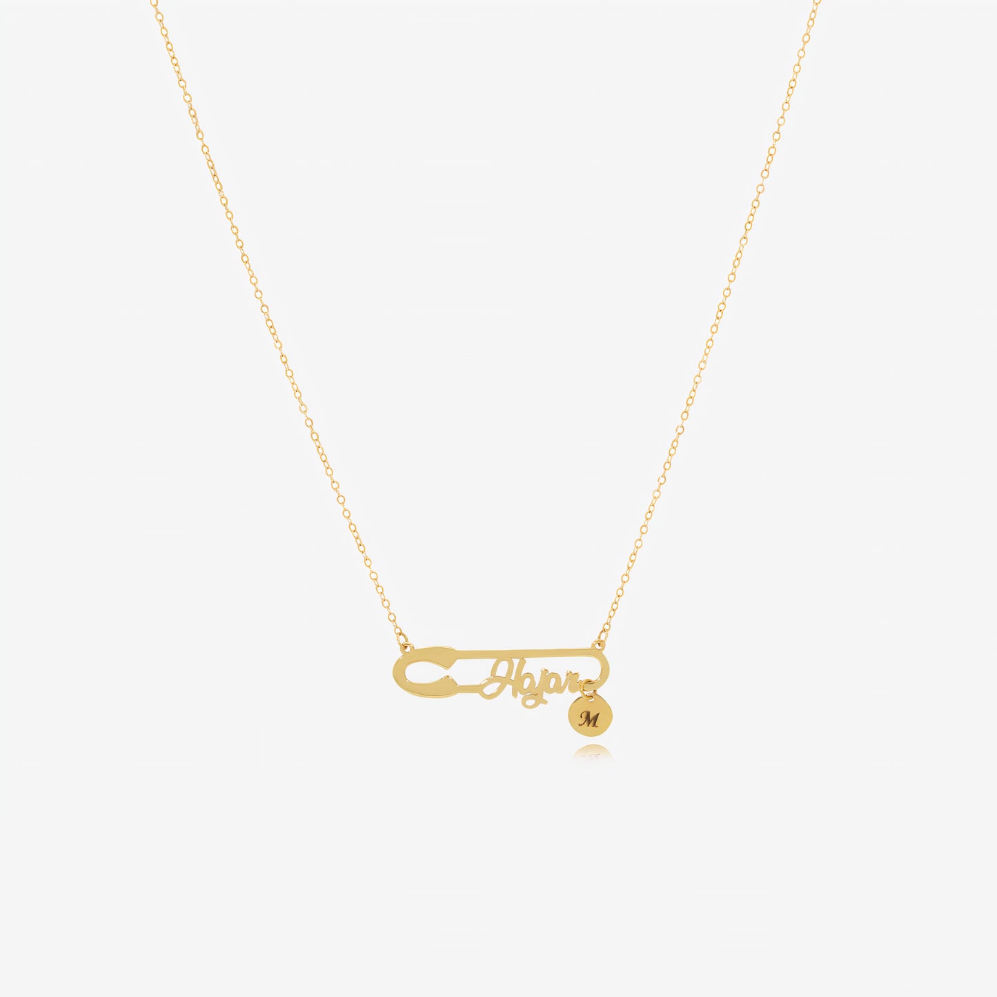 Collier Epingle Avec prénom Personnalisé en Or 18K