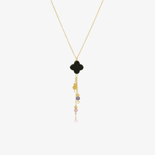 Collier Éclat de Lune Noire en Or 18K