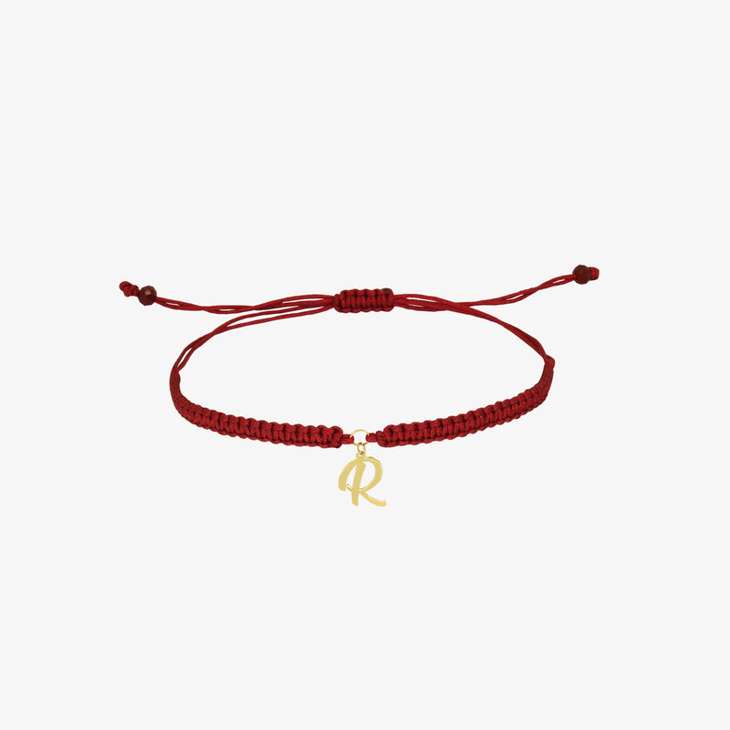 Bracelet Cordon Initial en Argent