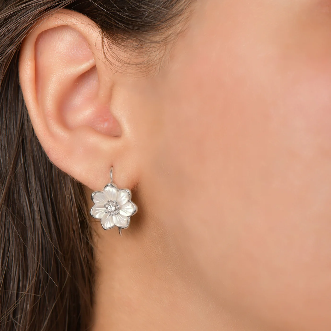 Boucles d’oreilles Fleur de Nacre En Or 18K
