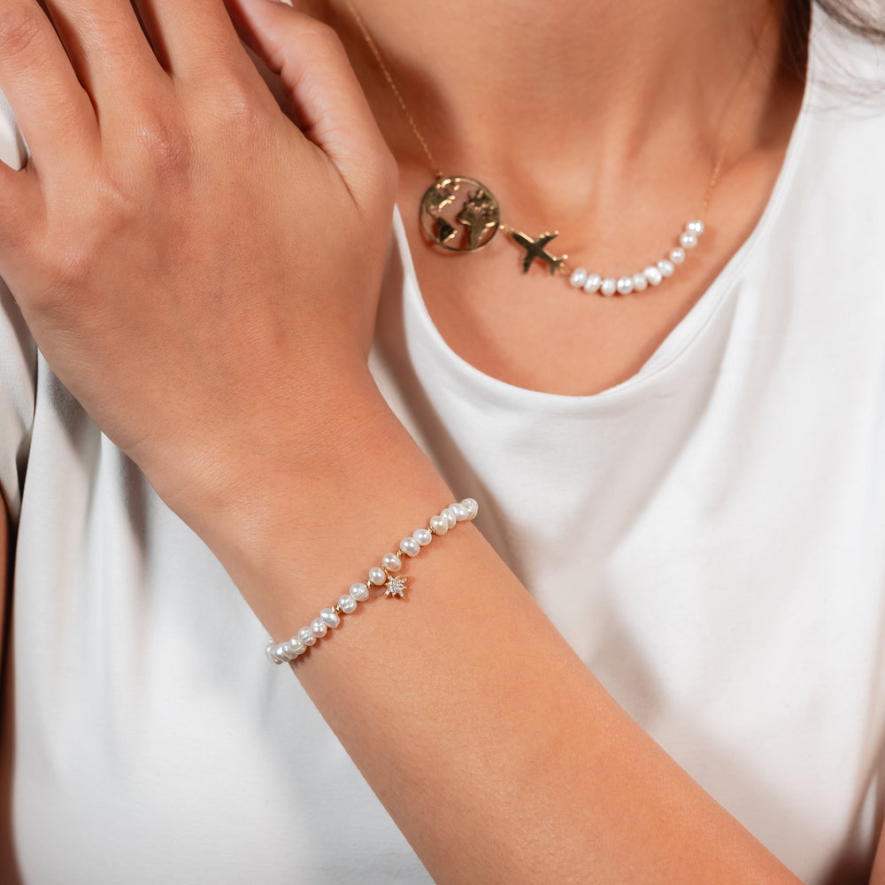 Bracelet espoir en Or 18K et perles de culture