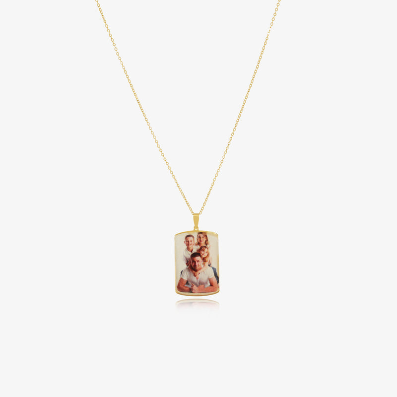 Collier Personnalisé Avec Photo Couleur en Argent