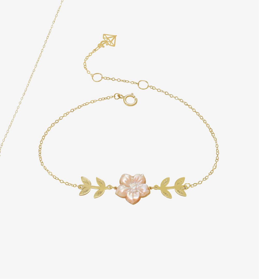 Bracelet Sérénité Florale en Or 18K
