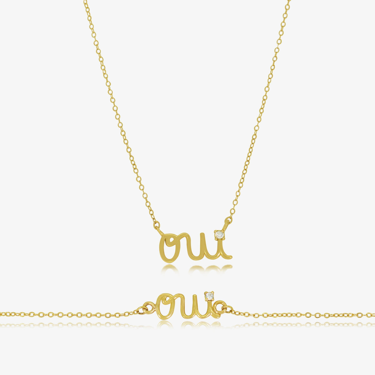 Ensemble Collier+ Bracelet Oui en Or 18K — image 1