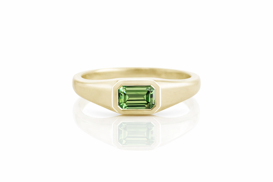 Bague Chevalière éclat émeraude en Or 18K