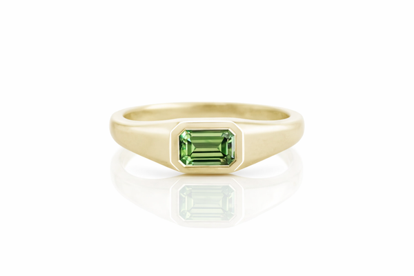 Bague Chevalière éclat émeraude en Or 18K