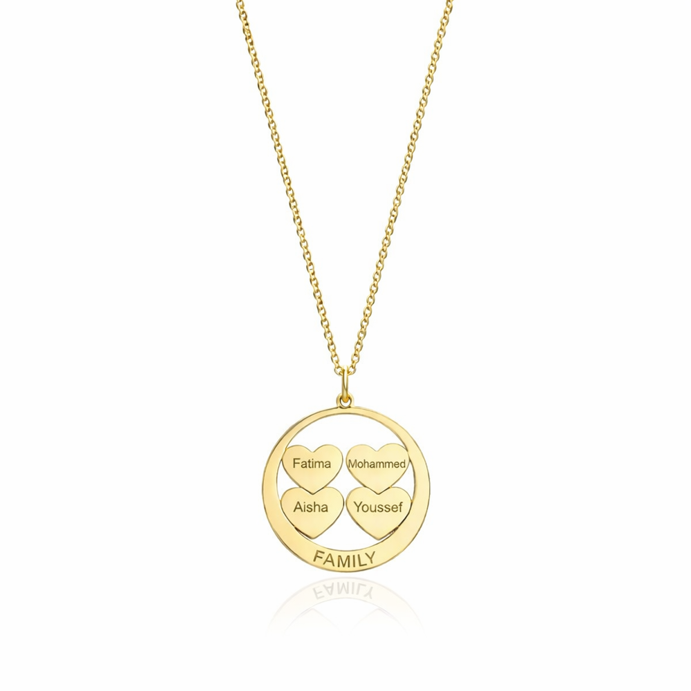 Collier Cercle Familial Personnalisé En Argent