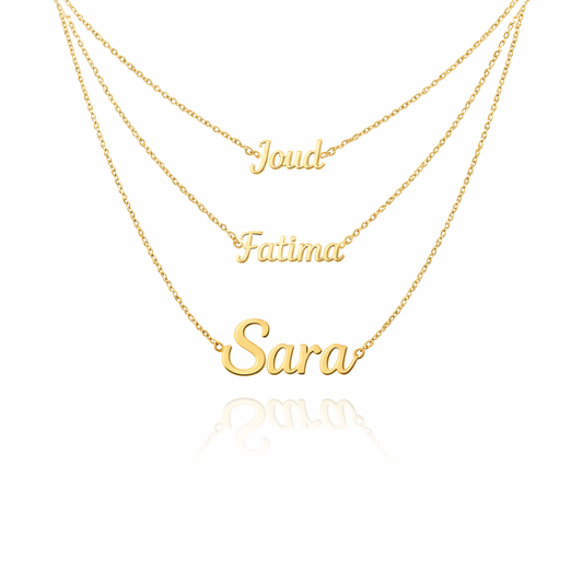 Triple Collier Prénom En Argent