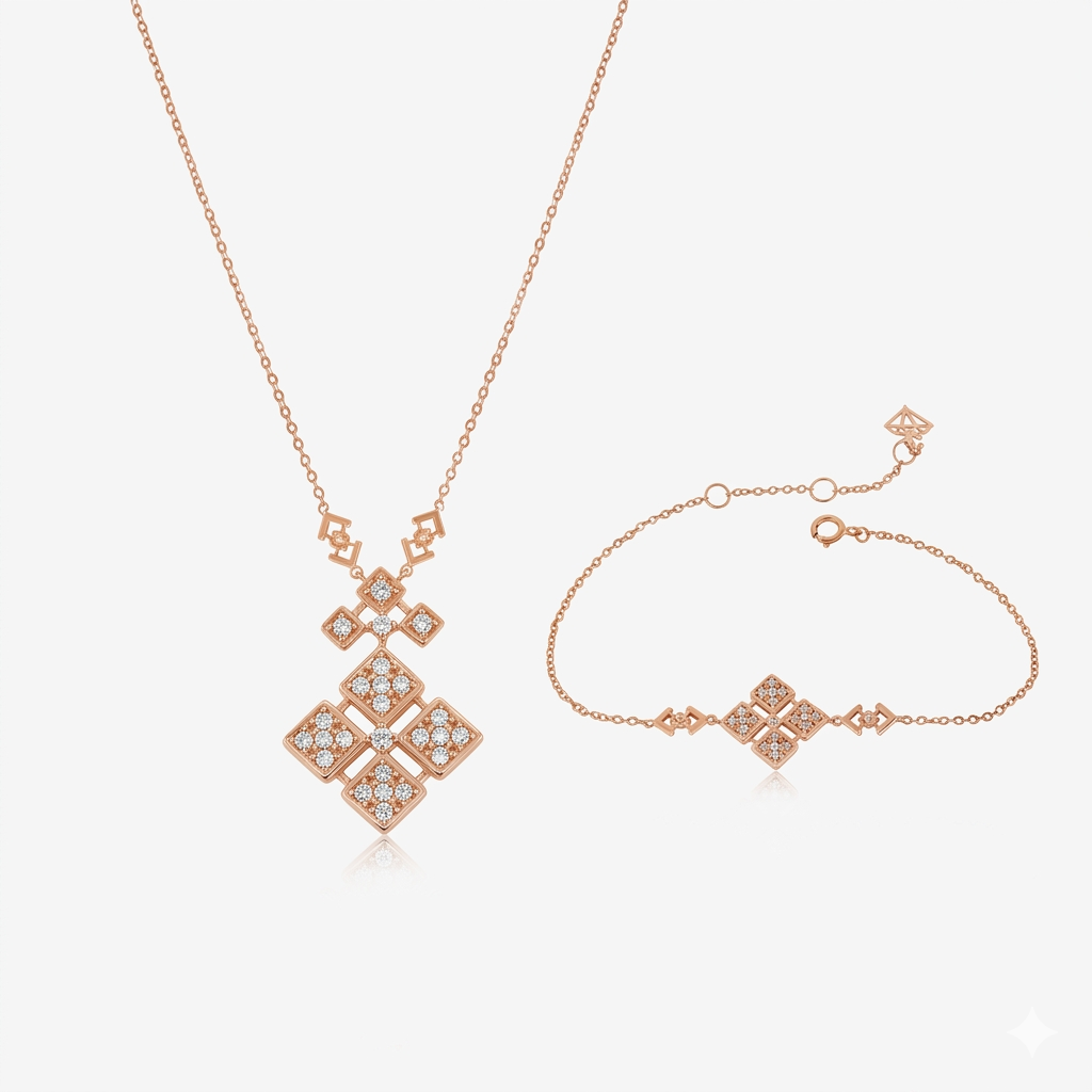 Ensemble Trèfle Tribale en Or 18K — image 1