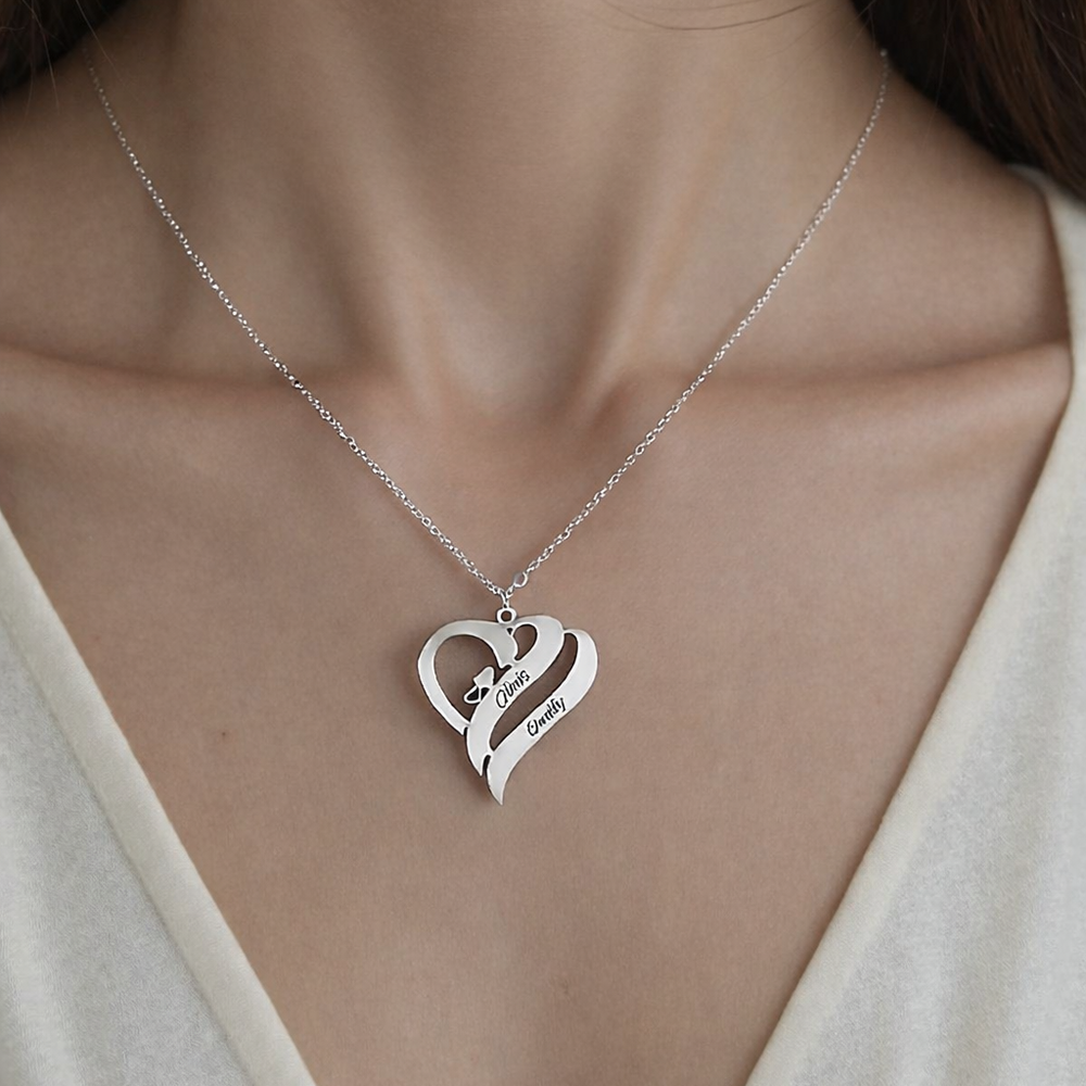 Collier Cœur Éternel personnalisé en Argent