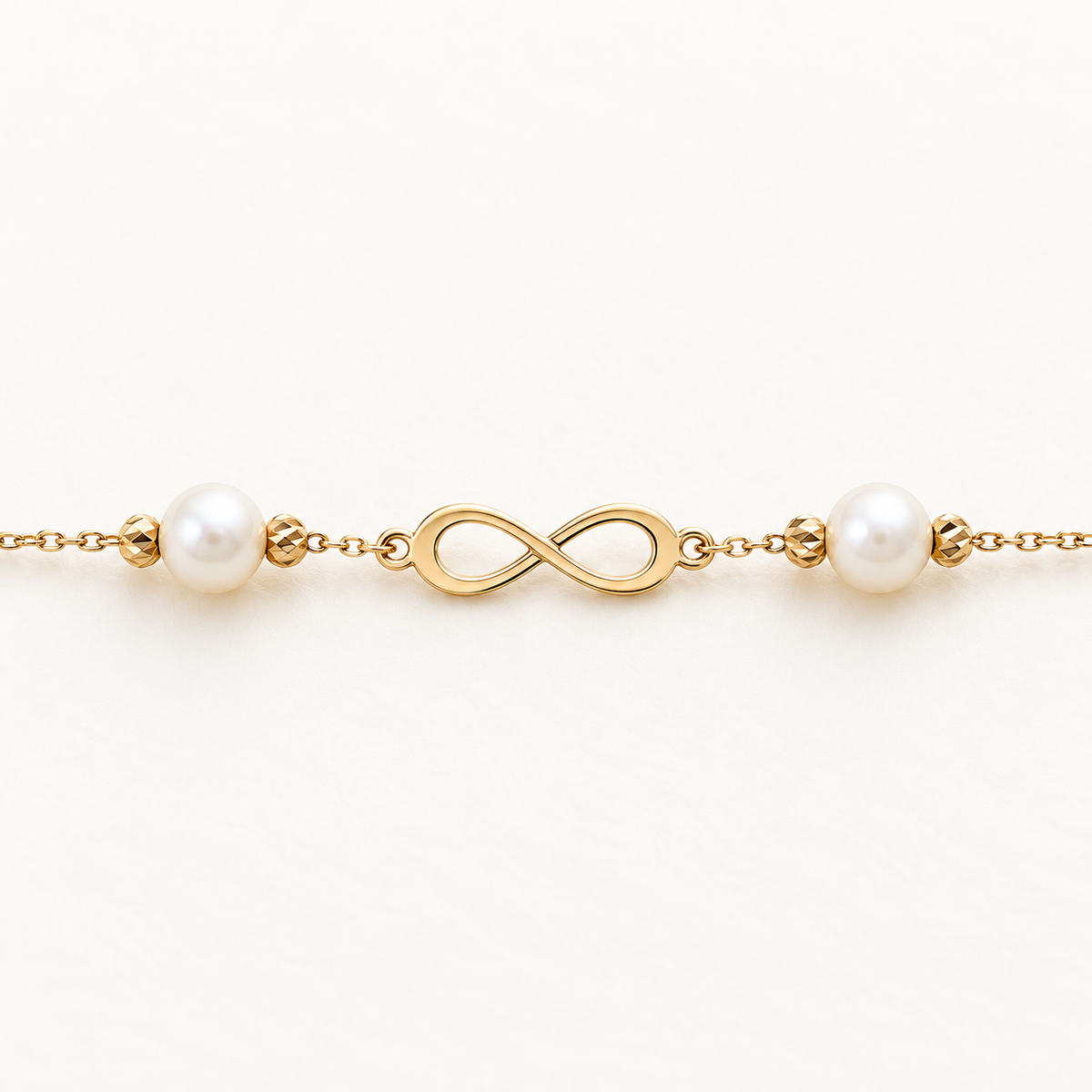 Pearl Infinity Bracelet in 18K Gold — image 1