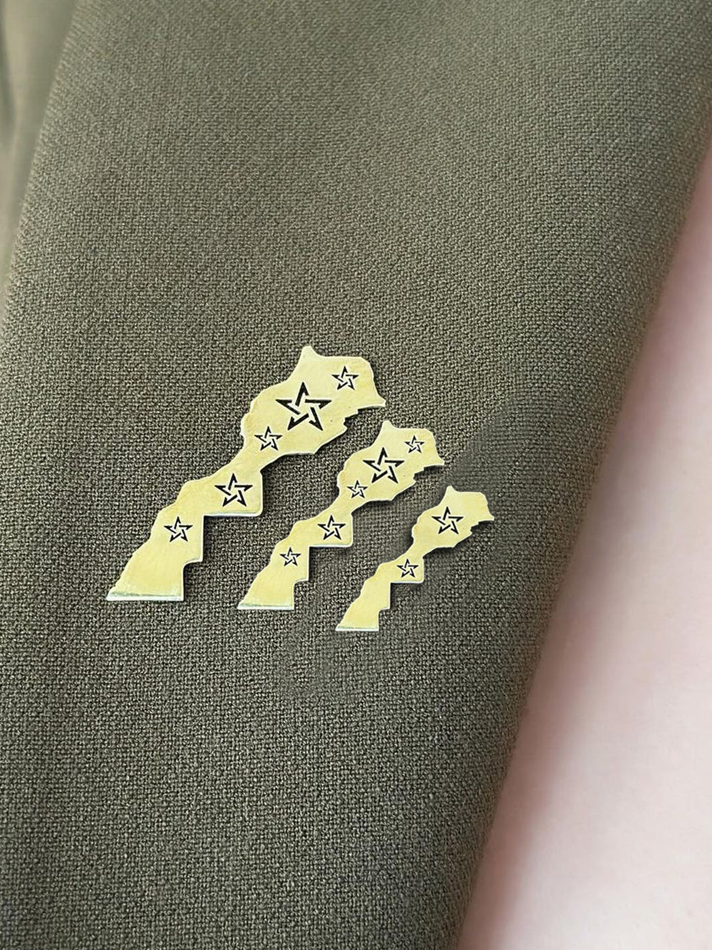 18K Gold Morocco Map Brooch