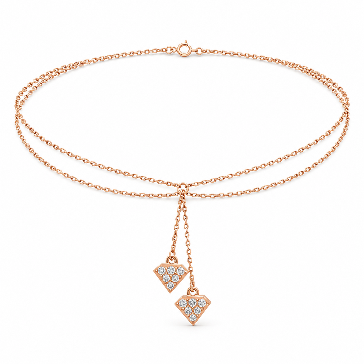 Chaîne de Cheville Pluie de Diamants – Or 18K — image 2