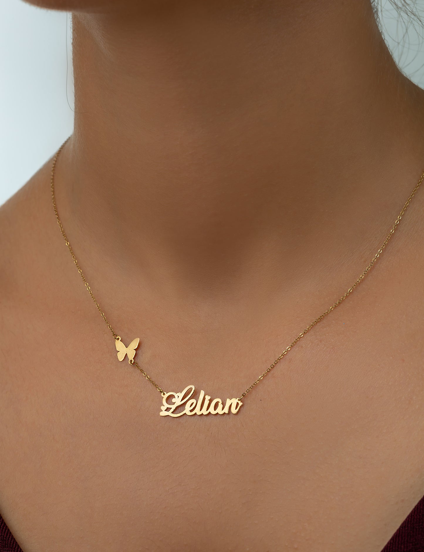 Collier Prénom Papillon (Fr) en Or 18K