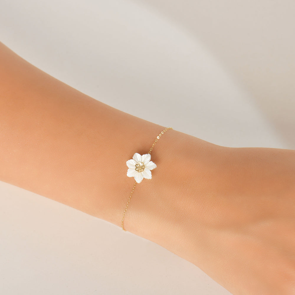 Bracelet Fleur de Nacre En Or 18k