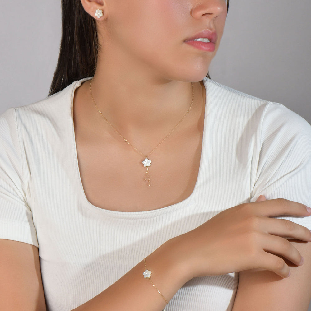 Ensemble Cascade de pétales en Or 18K
