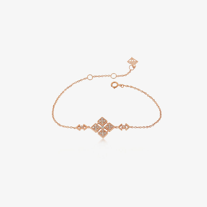 Gourmette Trèfle tribale En Or 18K