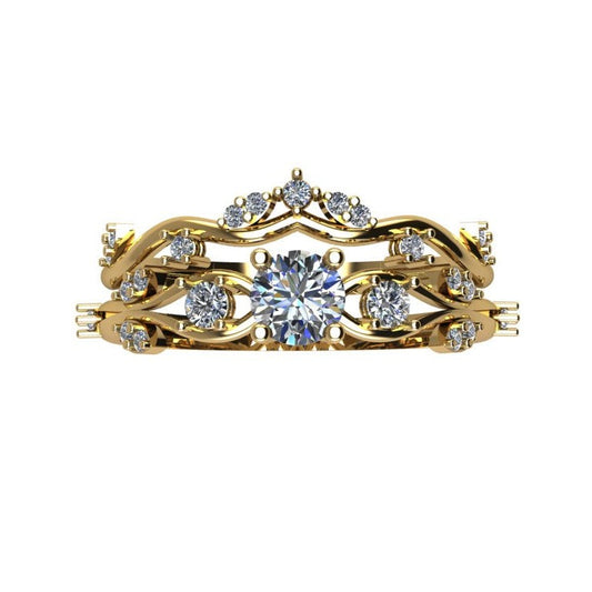 Bague Fiançaille Crowny en Or 18K