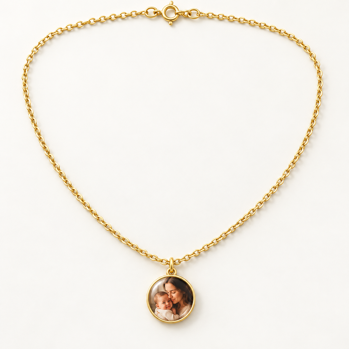 Collier Mémoire Personnalisé en Argent — Médaillons 10 mm — image 2