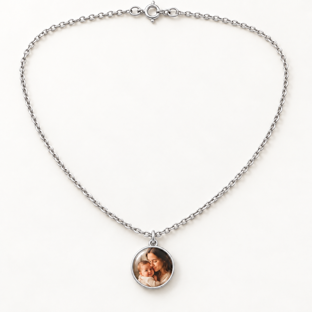 Collier Mémoire Personnalisé en Argent — Médaillons 10 mm — image 1