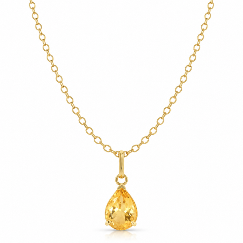 Collier Goutte de Soleil en Or 18K – Béryl jaune