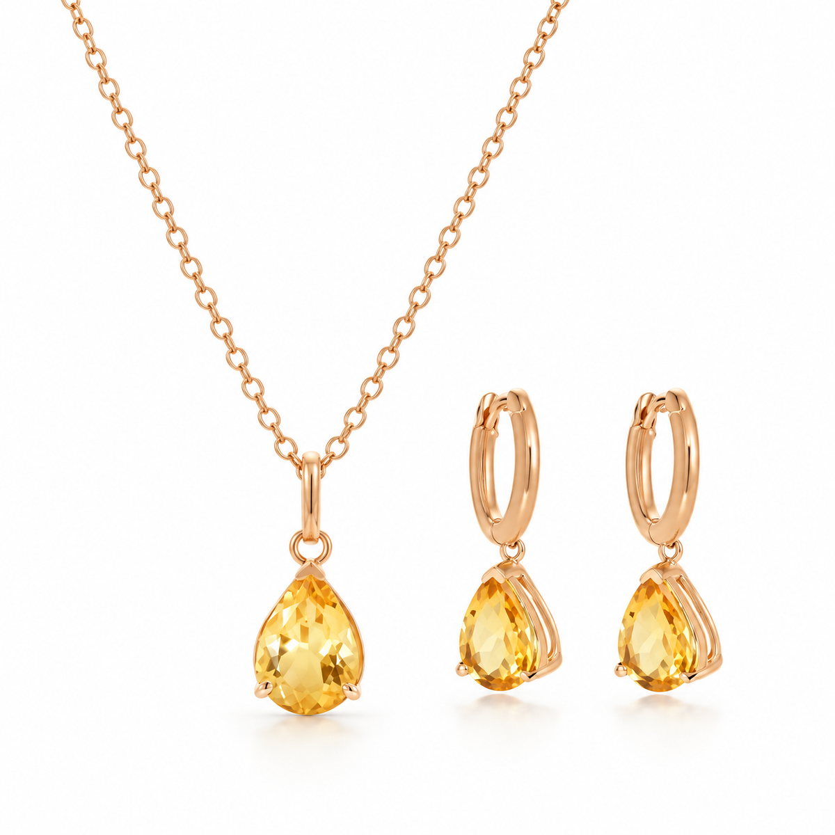 Ensemble Goutte de Soleil en Or 18K – Béryl jaune — image 2