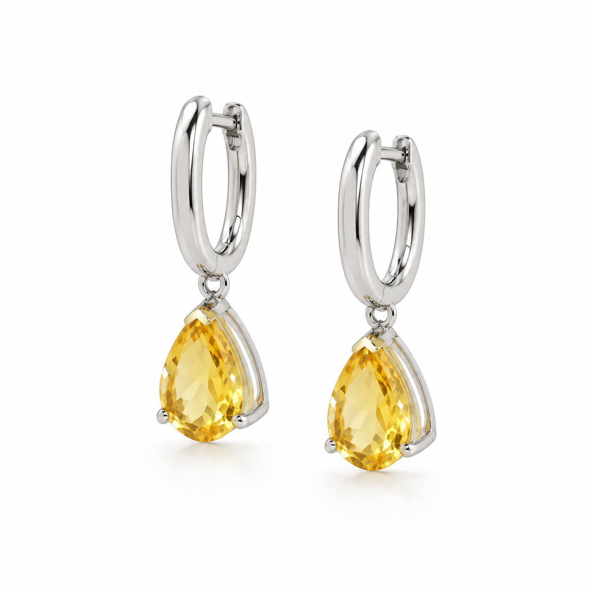 Boucles d’oreilles Goutte de Soleil en Or 18K – Béryl jaune — image 3