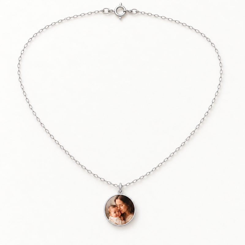 Collier Mémoire Personnalisé en Argent — Médaillons 10 mm