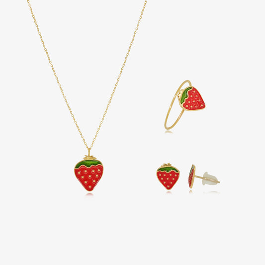 Ensemble Fraise en Or 18K