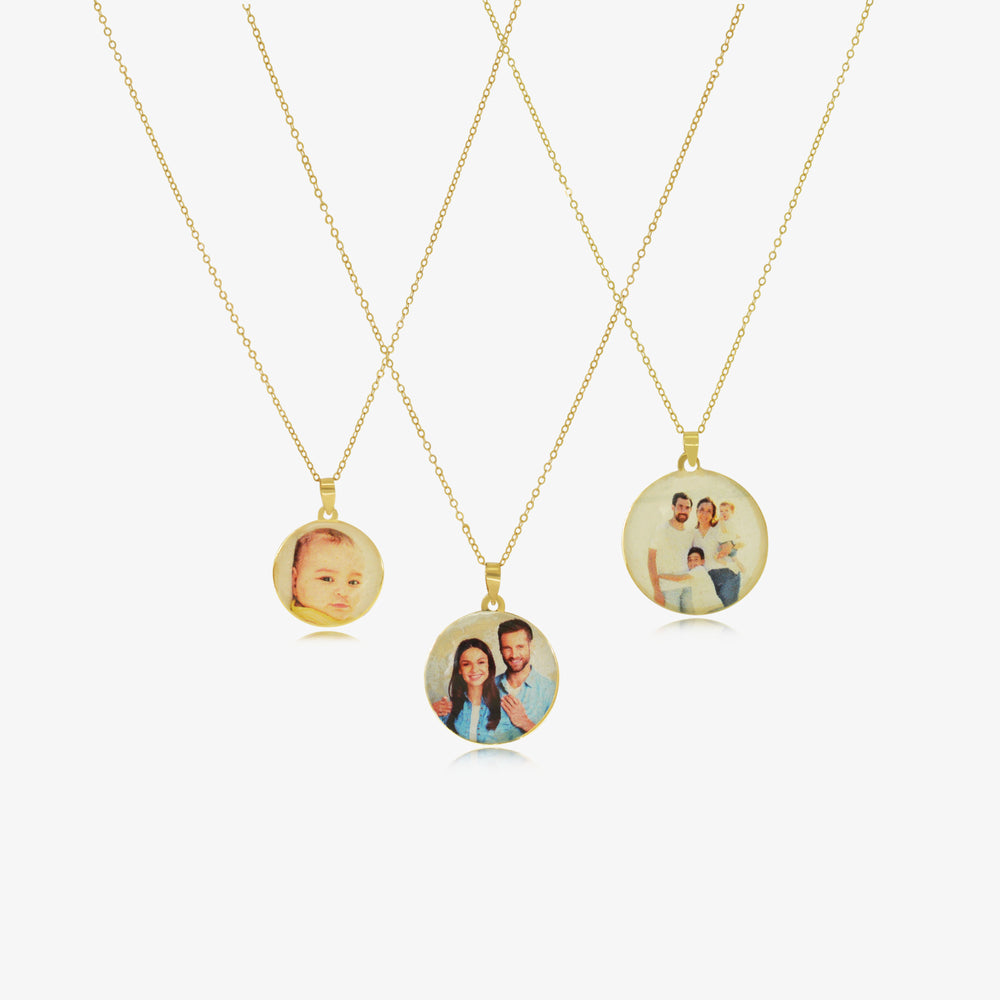 Collier Personnalisé Photo Couleur en argent