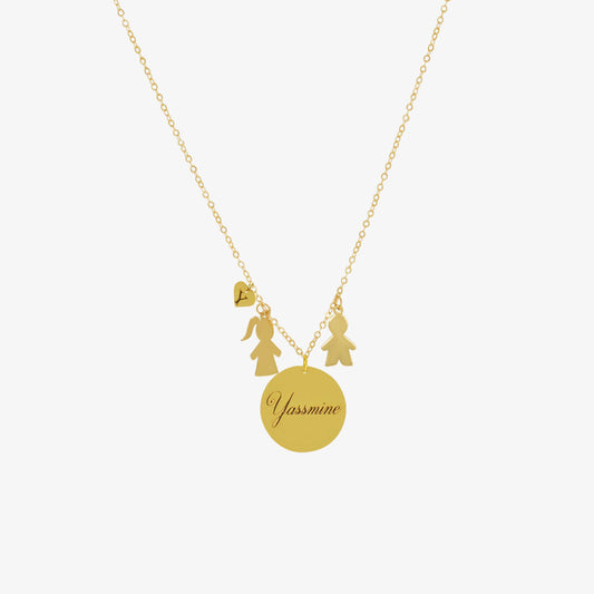 Collier Disque d'amour en Or 18K