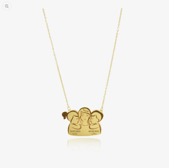 Personalized Mom of 2 Necklace in 18K Gold 