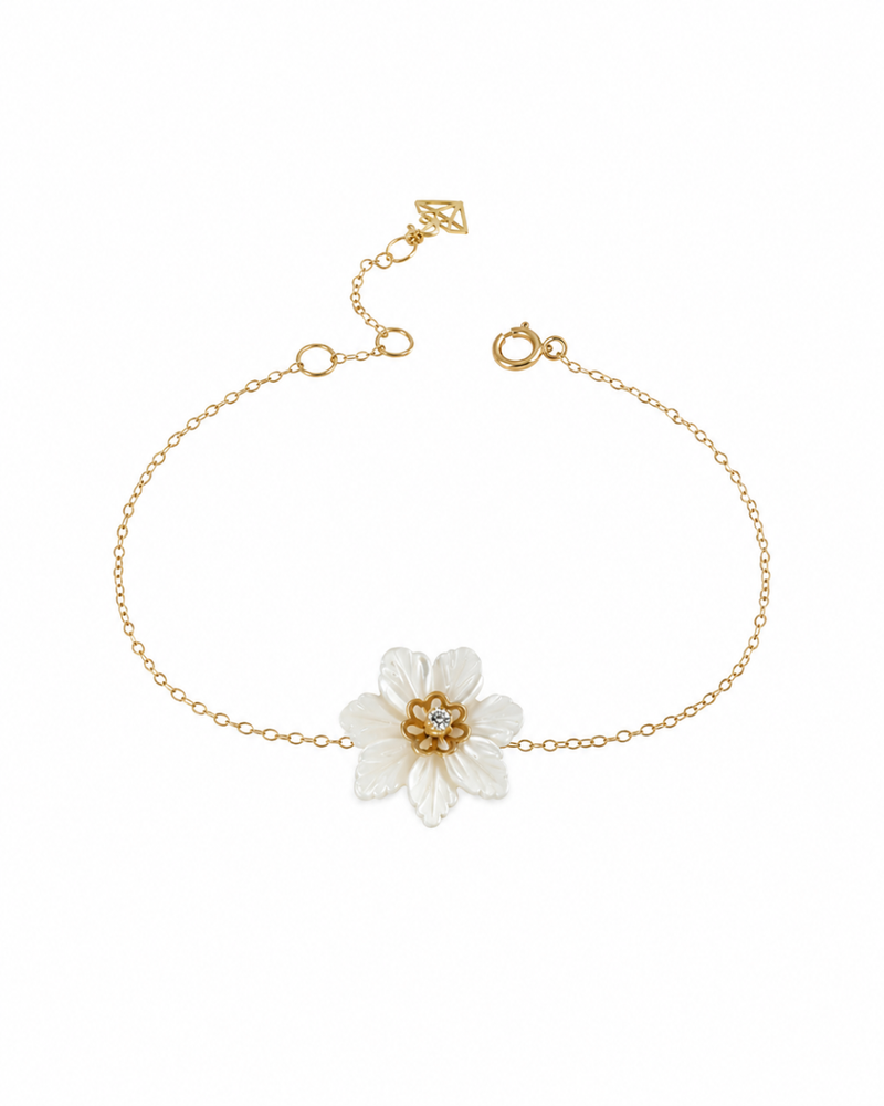 Bracelet Fleur de Nacre En Or 18K