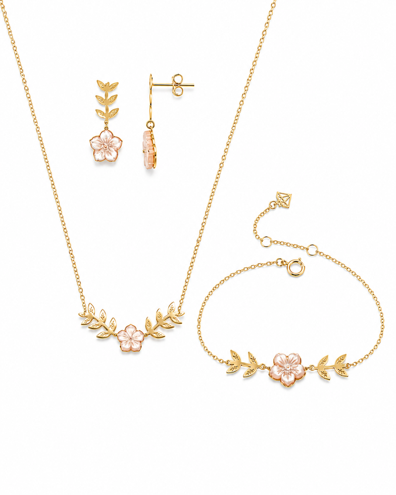 Ensemble Sérénité Florale En Or 18k