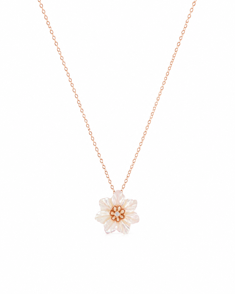 Collier Fleur de Nacre En Or 18K