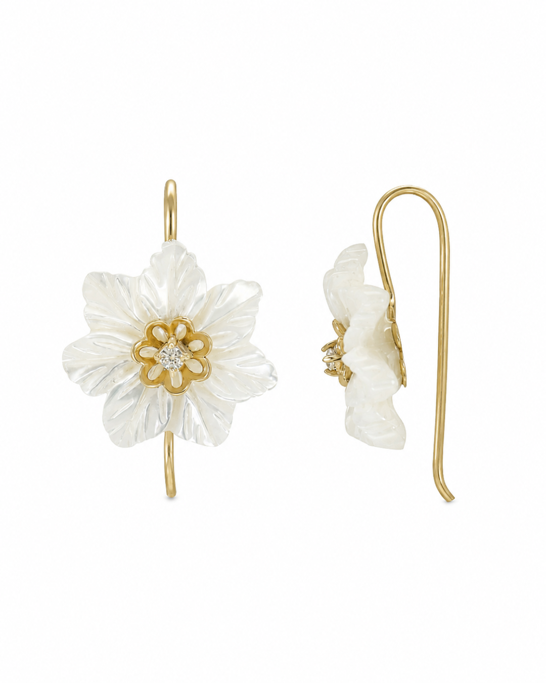 Boucles d’oreilles Fleur de Nacre En Or 18K — image 1