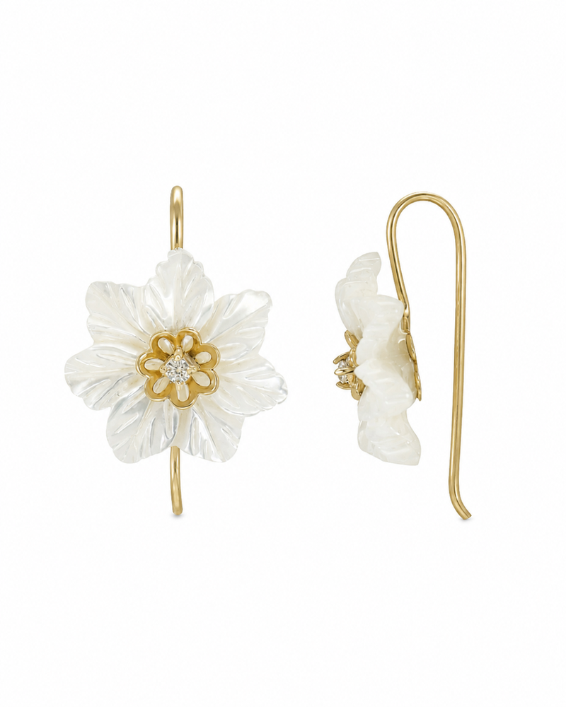 Boucles d’oreilles Fleur de Nacre En Or 18K