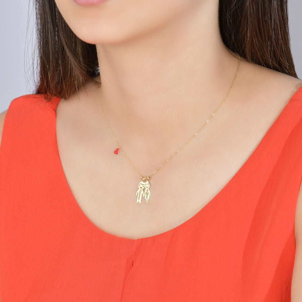Personalized Couple Necklace in 18K Gold