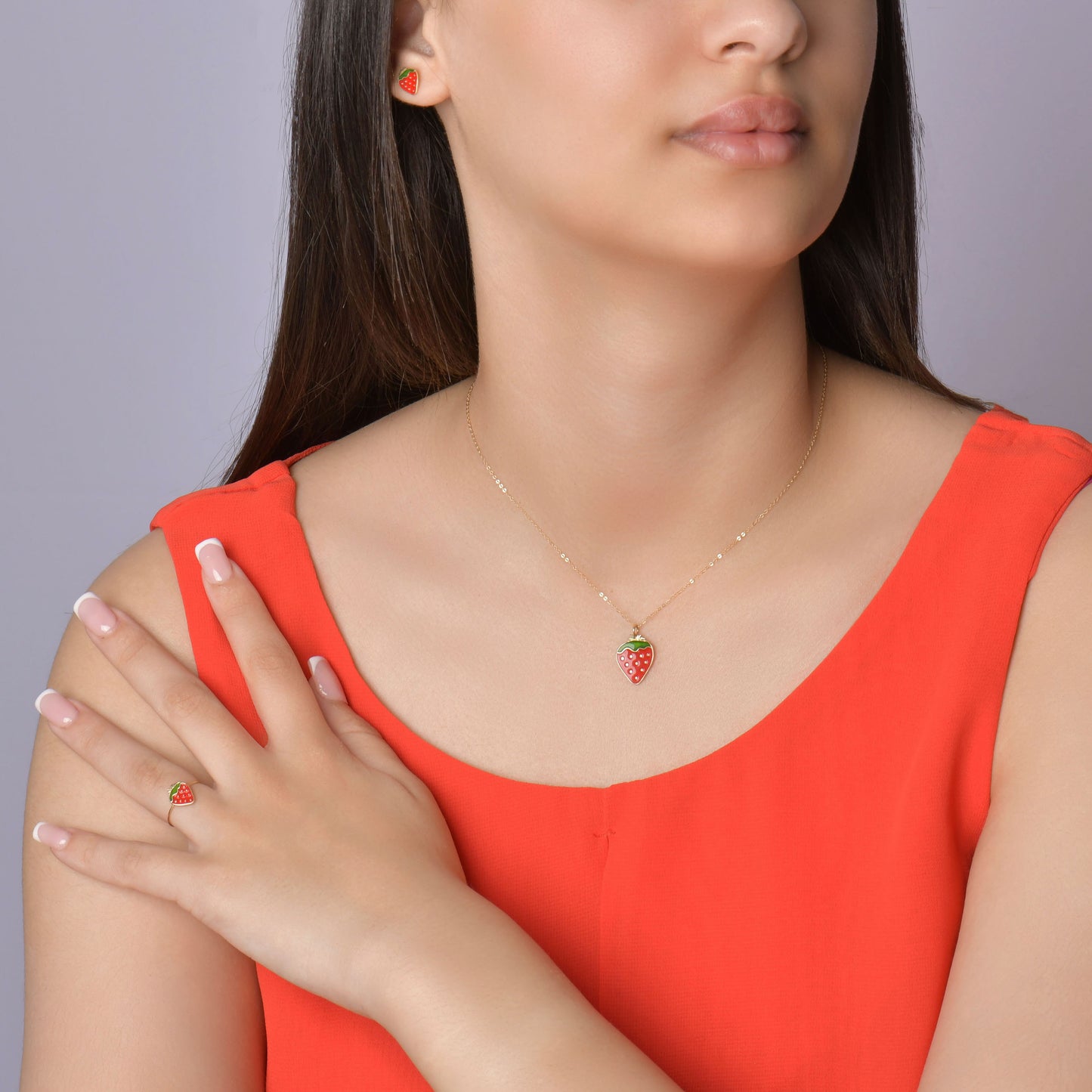 Ensemble Fraise en Or 18K