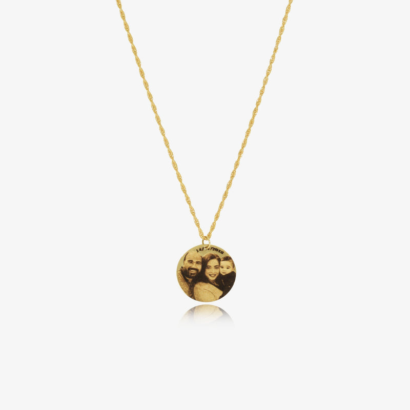 Collier Personnalisé Avec Photo en Or 18K
